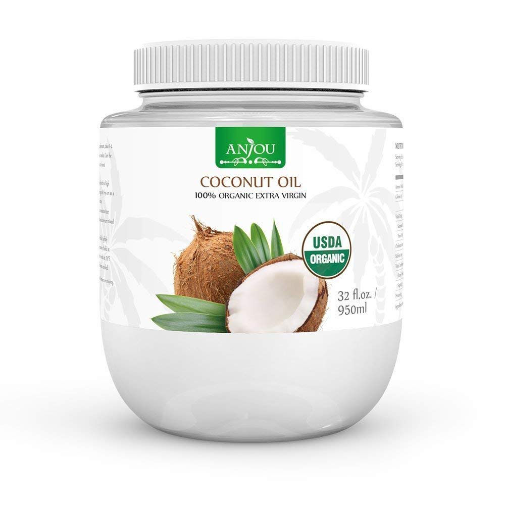 Amazon - Coconut Oil 32 oz, Anjou Organic Extra Virgin, Gluten Free ...