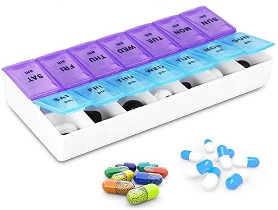 Amazon Gaonmic Weekly AM/PM Pill Organizer Box 14 Compartments