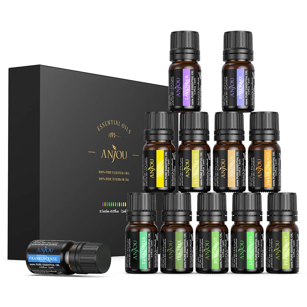Amazon Anjou Essential Oils Set, 12 Premium New Formula Oils for Pure