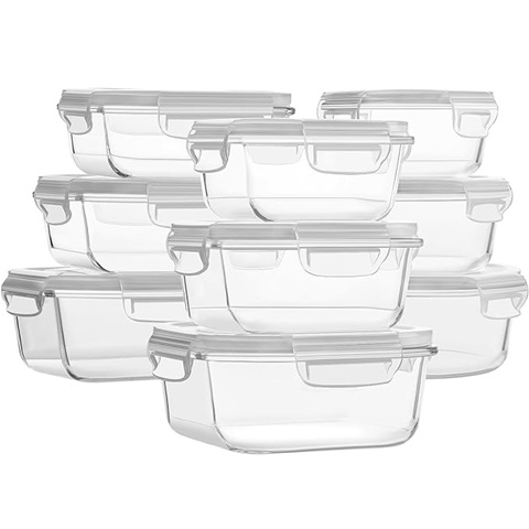 Amazon - Glass Food Storage Containers with Lids, [18 Piece] Meal Prep