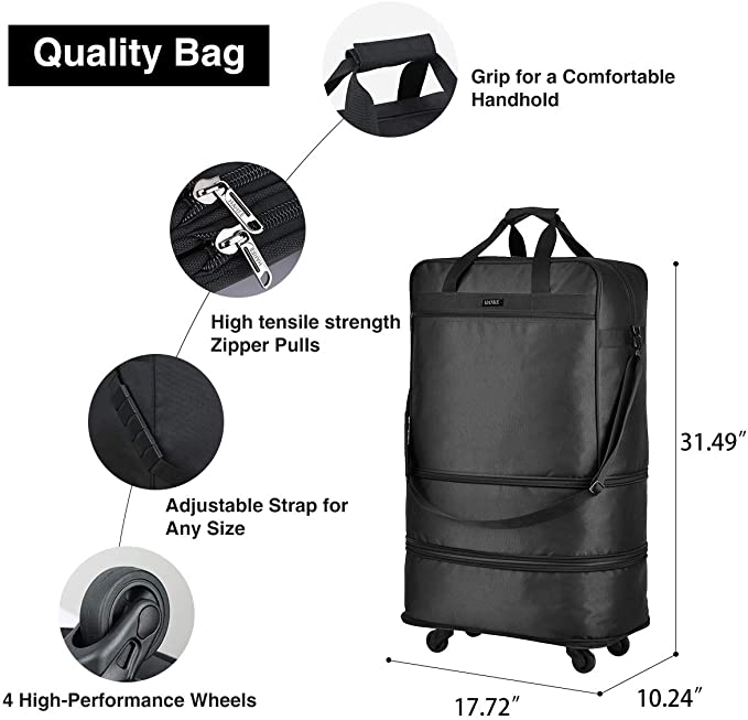 Amazon Hanke Expandable Foldable Luggage Suitcase Ripstop Rolling