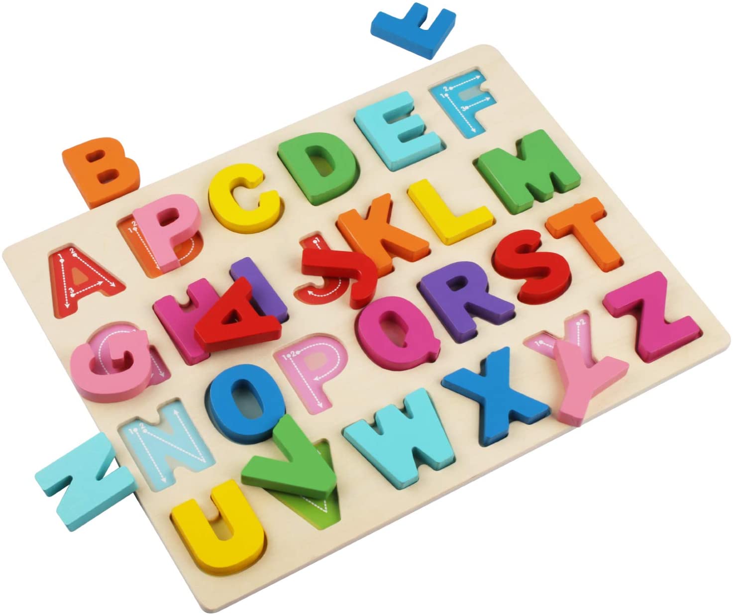 Amazon - Wooden Alphabet Puzzles, ABC Puzzle Board for ...