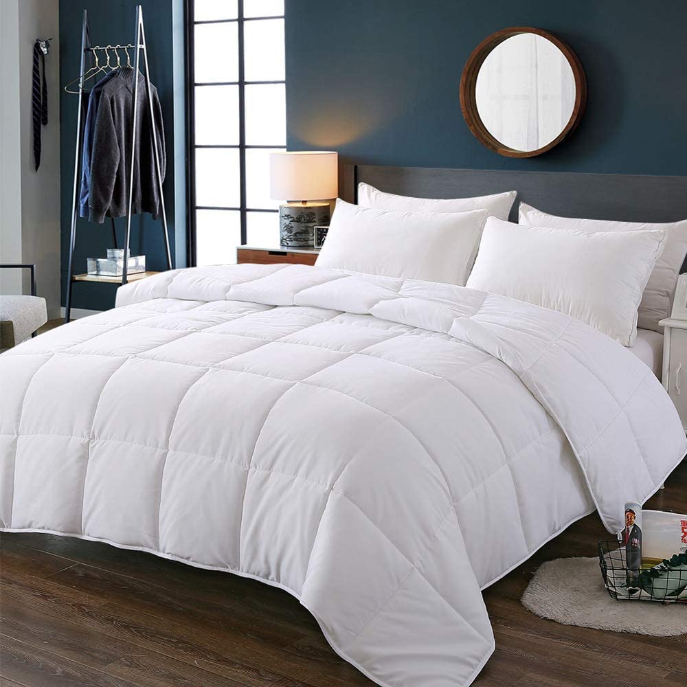 Amazon Decroom White Comforter Queen Full Size, Down Alternative Quilted Duvet Insert Queen