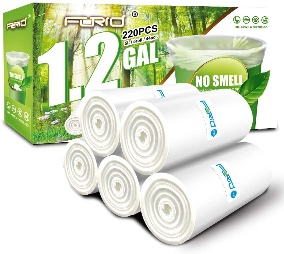 Amazon Small Clear Trash Bags FORID 1.2 Gallon Garbage Bags 220