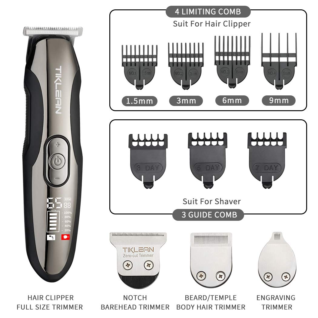 Amazon Tiklean Men Electric Beard Trimmer Hair Clipper Grooming Kit
