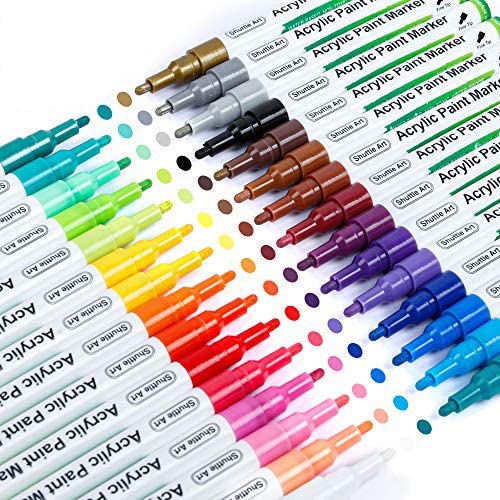 Amazon Paint Pens, Shuttle Art 30 Colors Acrylic Paint Markers, Low