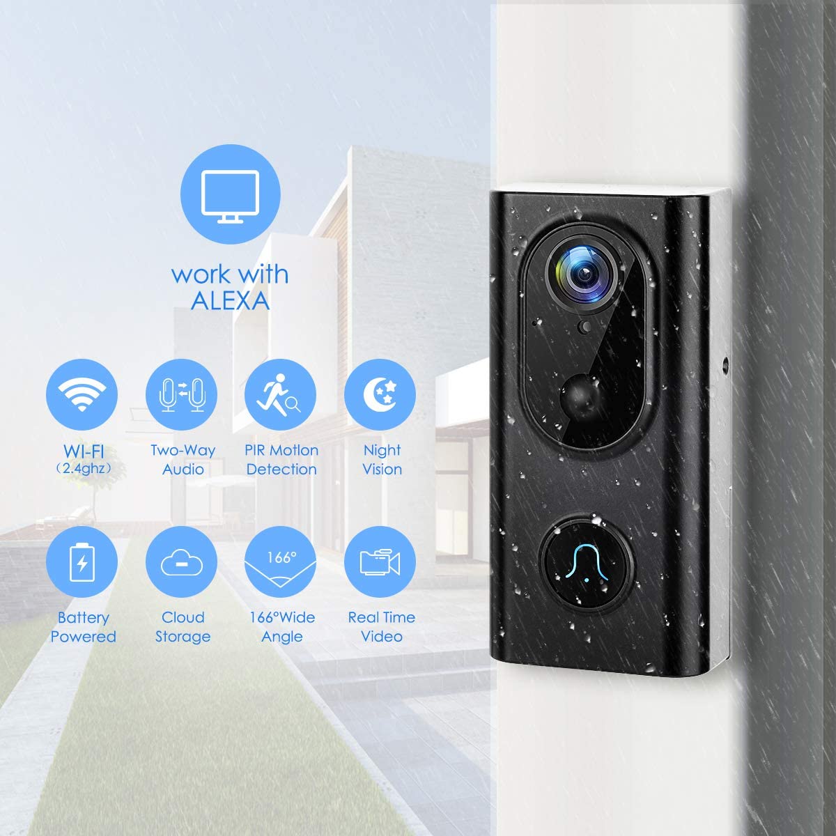 Amazon Video Doorbell Wireless Doorbell Camera [Work with Alexa] IP5