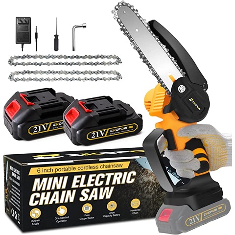 Amazon - Mini Chainsaw Cordless Small Chainsaw, Upgraded 6 Inch Battery ...