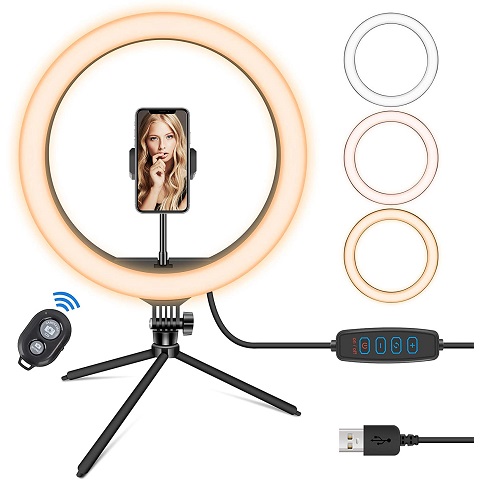 Amazon - 13 inch Ring Light with Tripod Stand & Phone Holder, BFGTOR