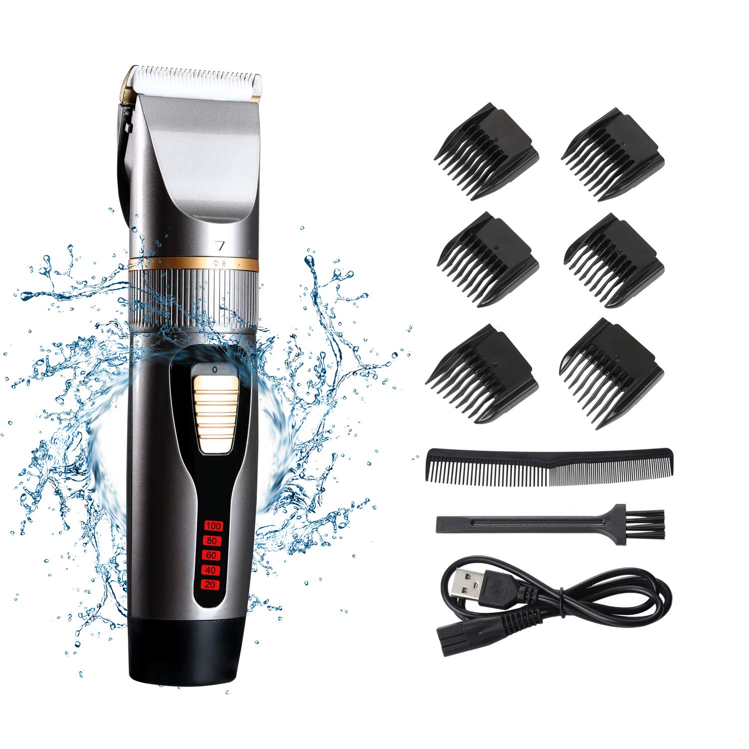 Amazon Cordless Hair Clippers for Men, Ceramic Blade Rechargeable