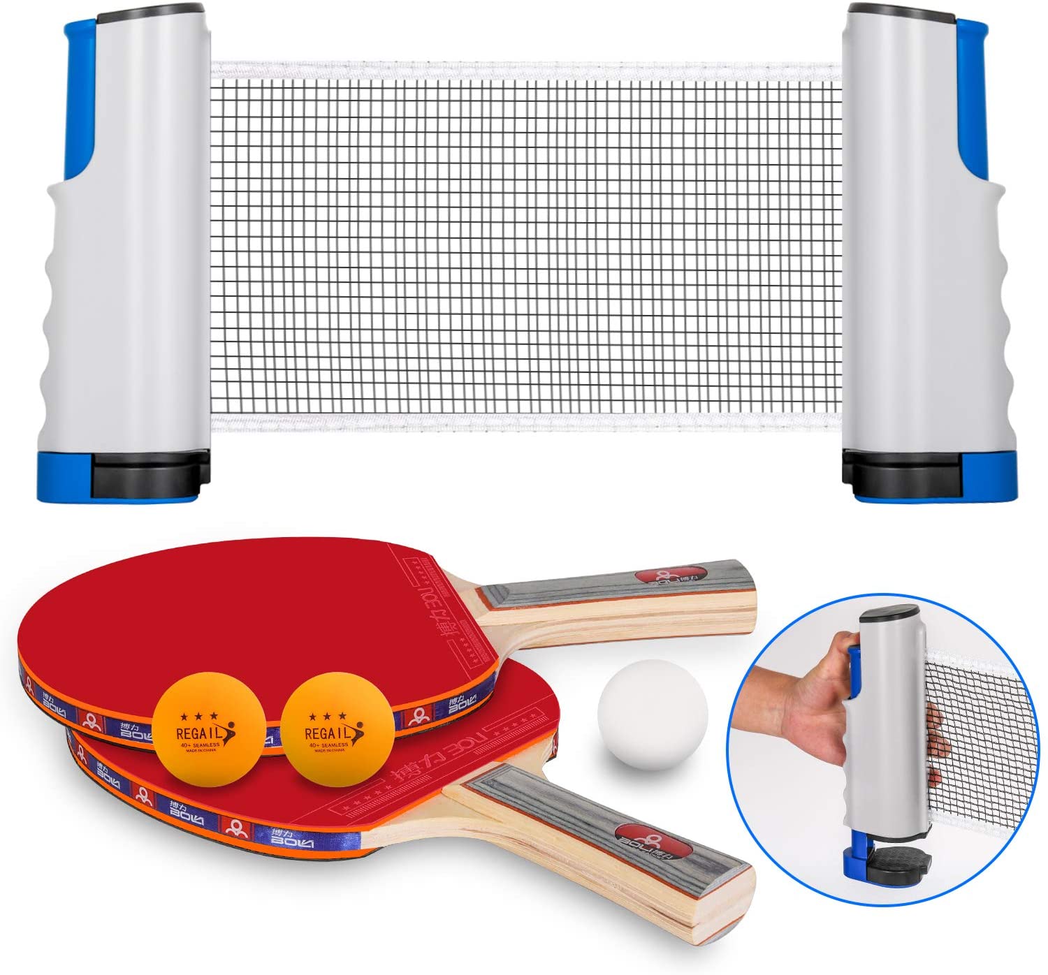 Amazon Samyoung Ping Pong Paddle Set AllinONE Portable Table
