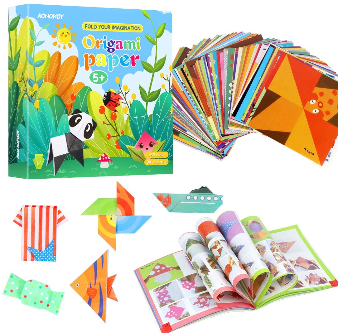 Amazon Colorful Kids Origami Kit 192 Vivid Origami Papers 96 Origami
