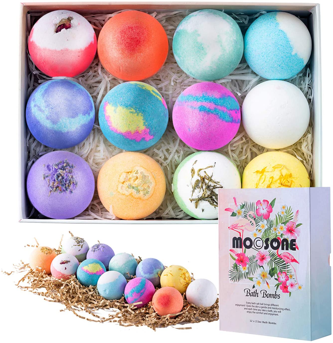 Amazon MOCSONE Bath Bombs, Bath Bombs Gift Set for Women Mom12