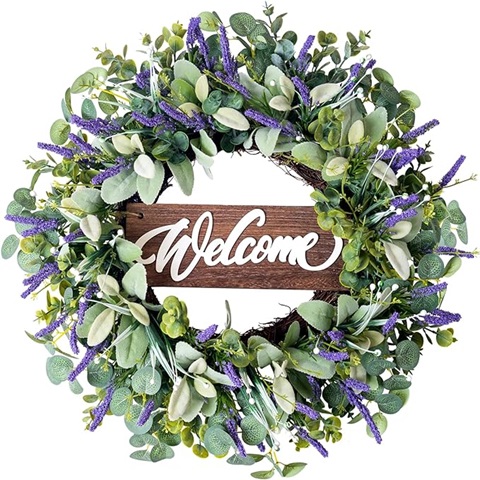 Amazon - Welcome Sign Front Door Wreaths for Year Round, 20 ...