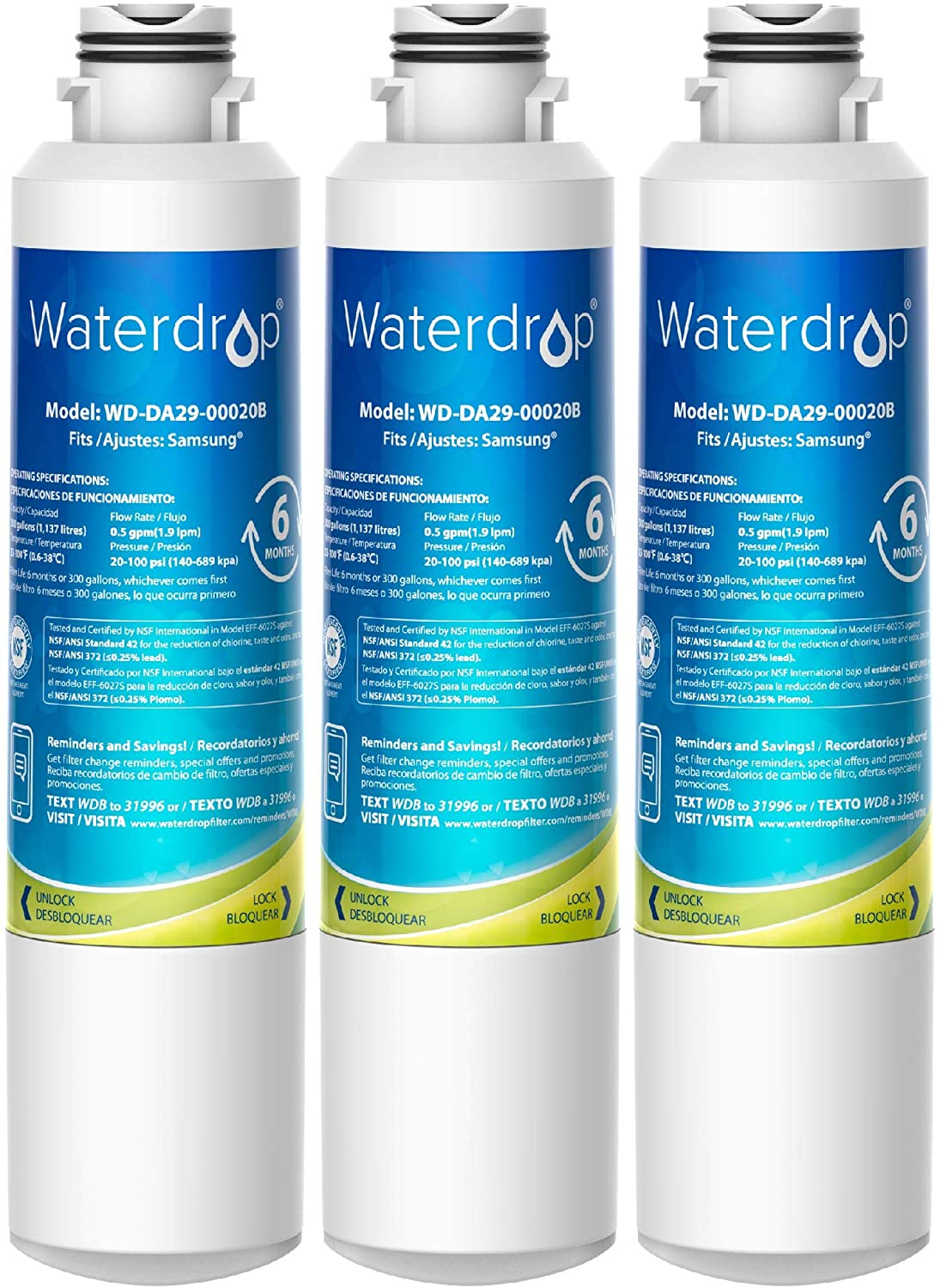 Amazon Waterdrop DA2900020B Refrigerator Water Filter, Compatible