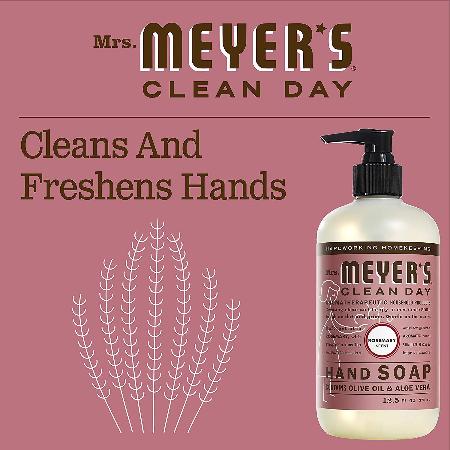 Amazon Mrs. Meyer's Liquid Hand Soap, Rosemary, 12.5 Fl Oz (Pack of 1