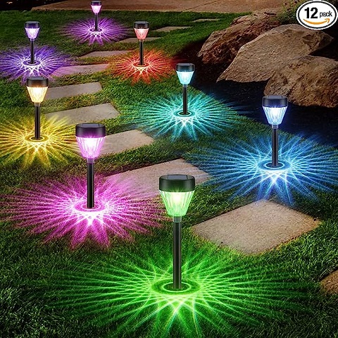 Amazon - RIDALUX Solar Pathway Lights 8 Pack,Solar Lights Outdoor