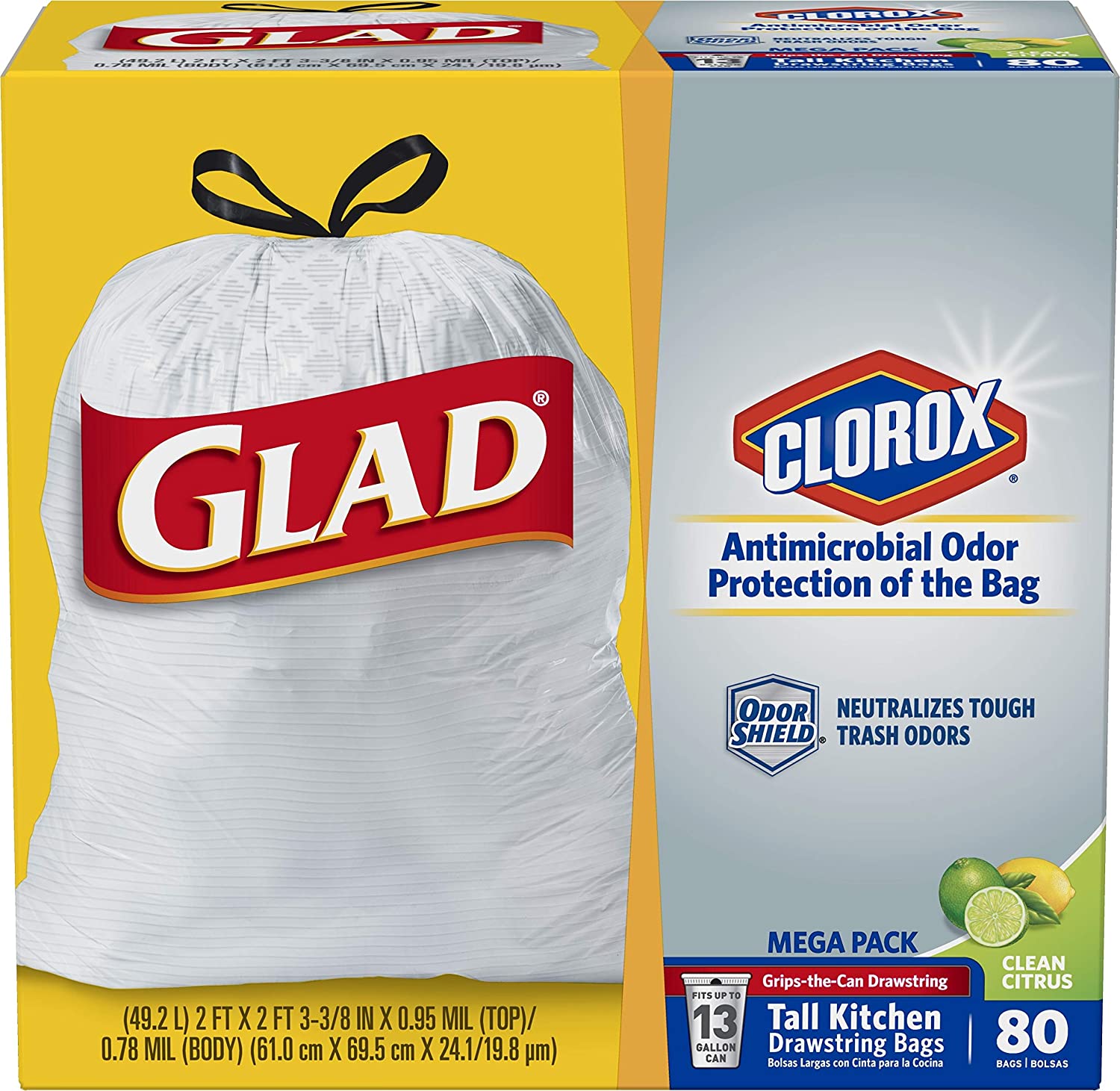 Amazon Glad Tall Kitchen Drawstring Trash Bags Antimicrobial