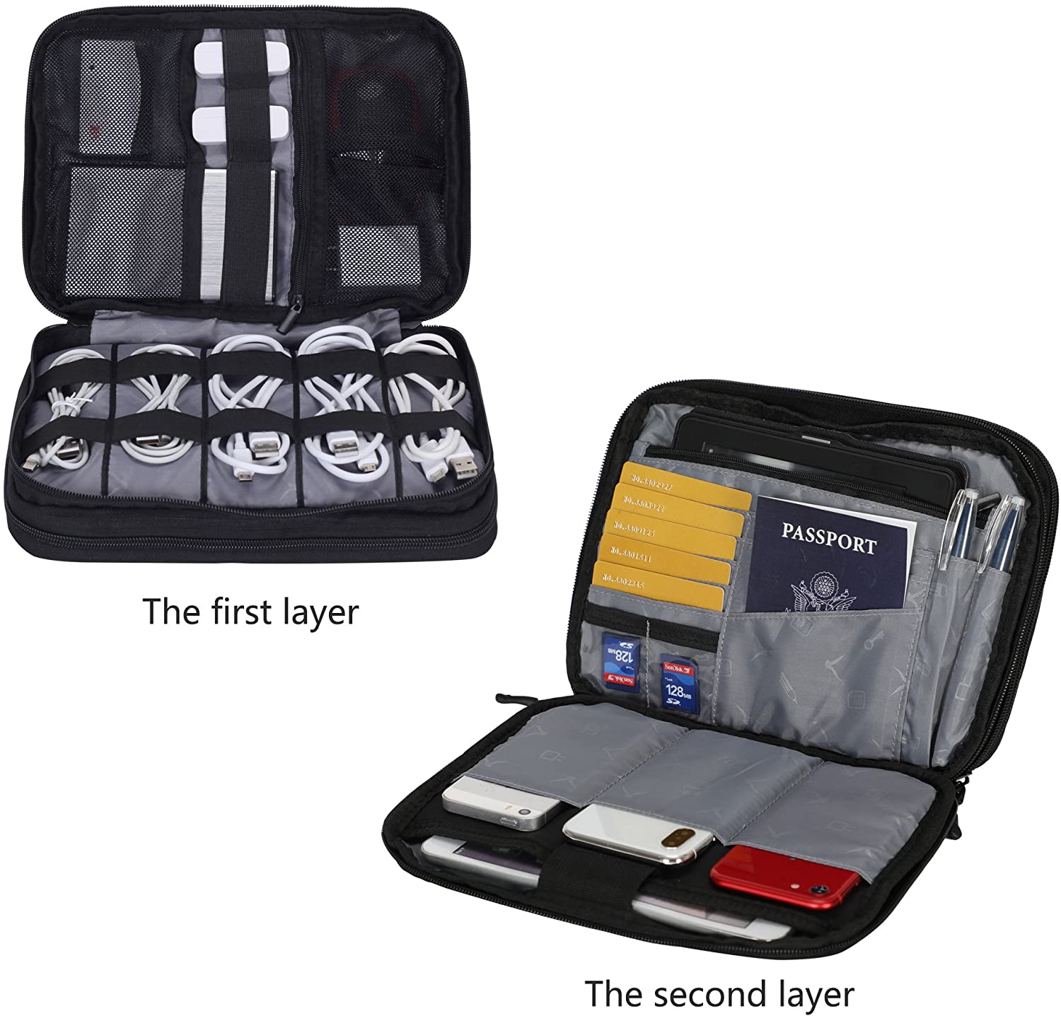 Amazon Hynes Eagle Electronic Organizer DoubleLayer Travel Case